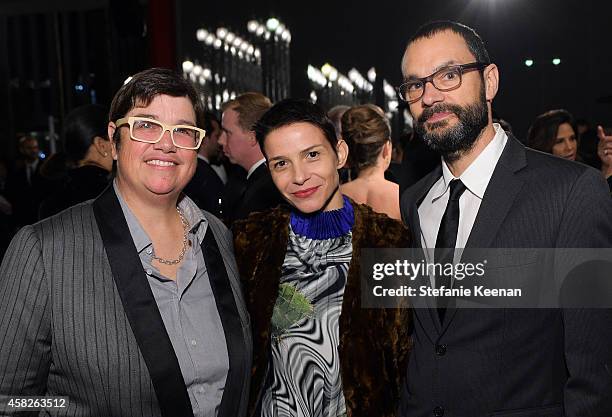 Artists Cathy Opie, Ana Prvacki and Sam Durant attend the 2014 LACMA Art + Film Gala honoring Barbara Kruger and Quentin Tarantino presented by Gucci...