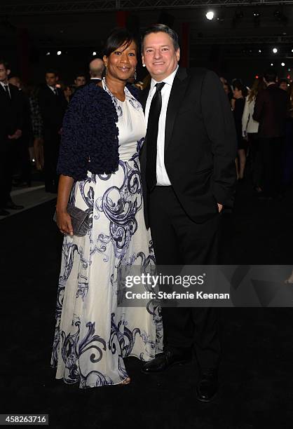 Trustee Ambassador Nicole Avant and Ted Sarandos attend the 2014 LACMA Art + Film Gala honoring Barbara Kruger and Quentin Tarantino presented by...