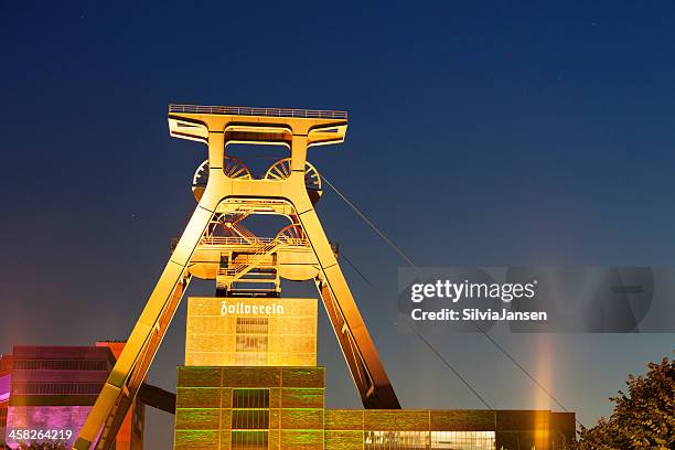 extraschicht at zeche zollverein shaft tower - pit mine stock pictures, royalty-free photos & images