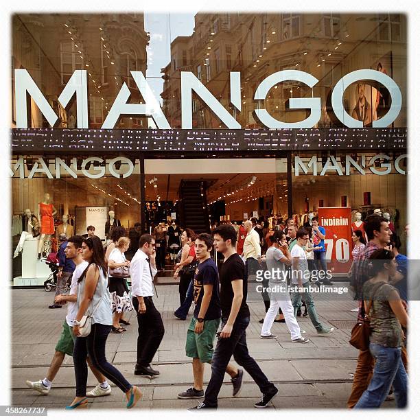 mango clothing  store in istiklal street. - mango märkesnamn bildbanksfoton och bilder
