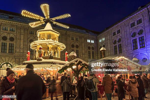 christmas market at the residenz, munich - munich christmas bildbanksfoton och bilder