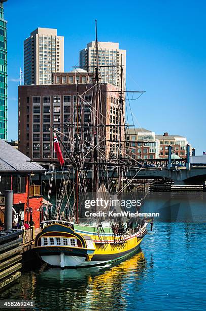 touring the eleanor - boston tea party stock pictures, royalty-free photos & images