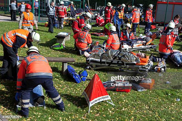 disaster management exercise, mass-casualty incident - triage stock pictures, royalty-free photos & images