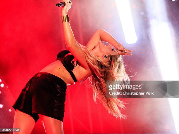 Ellie Goulding performs during the Bacardi Triangle event on November 1, 2014 in Fajardo, Puerto Rico. The event saw 1,862 music fans take on one of...