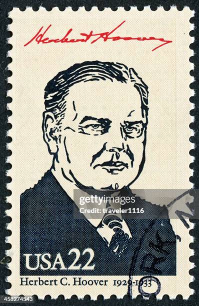 herbert c. hoover stamp - herbert hoover stock pictures, royalty-free photos & images