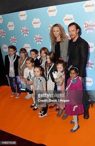 Anna-Louise Plowman and Toby Stephens attend Dora and Friends: Into the City! UK Premiere at The Empire Cinema on November 2, 2014 in London, England.