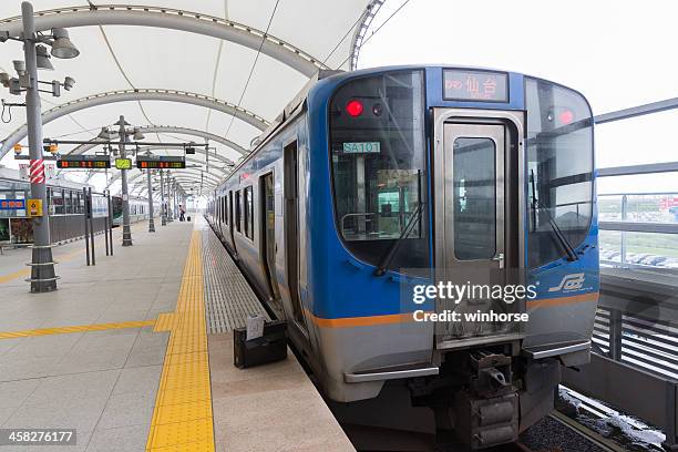 sendai airport station in japan - natori city stock pictures, royalty-free photos & images