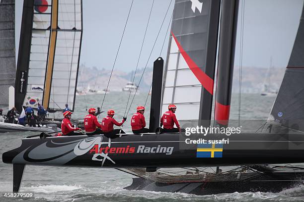 artemis team, americas cup - racing catamaran stock pictures, royalty-free photos & images