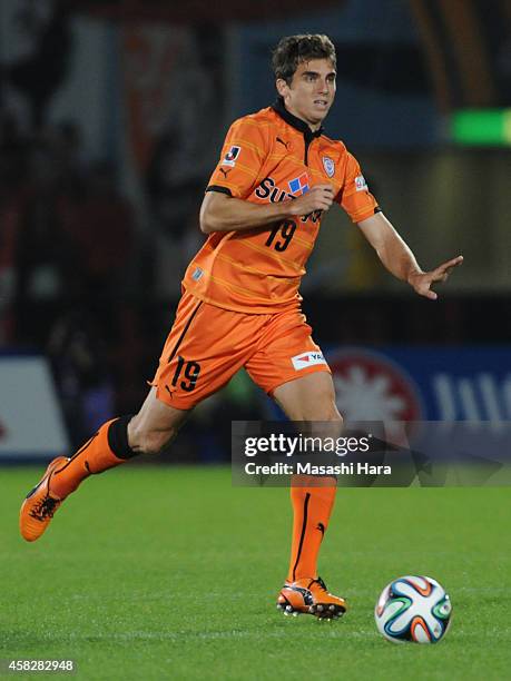 Jakovic of Shimizu S-Pulse in action during the J.League match between Kawasaki Frontale and Shimzu S-Pulse at Todoroki Stadium on November 2, 2014...