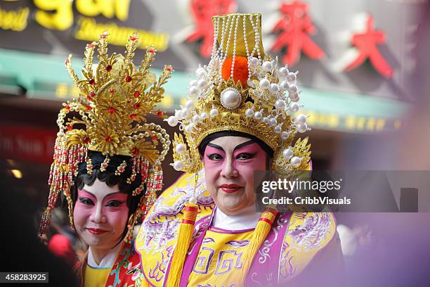 chinese lunar new year traditional costume - chinese opera stockfoto's en -beelden