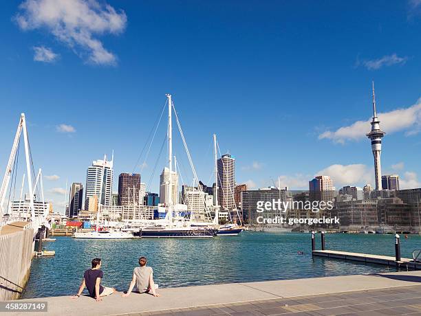 auckland's viaduct harbour - auckland stock pictures, royalty-free photos & images