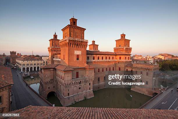 estense castle in ferrara - ferrara stock pictures, royalty-free photos & images