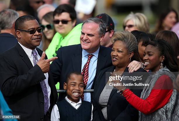 Sen. Mark Pryor has his picture taken with supporters during a campaign rally on November 2, 2014 in Texarkana, Arkansas. WIth less than a week to go...