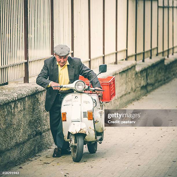 sicilian people. - vespa stockfoto's en -beelden