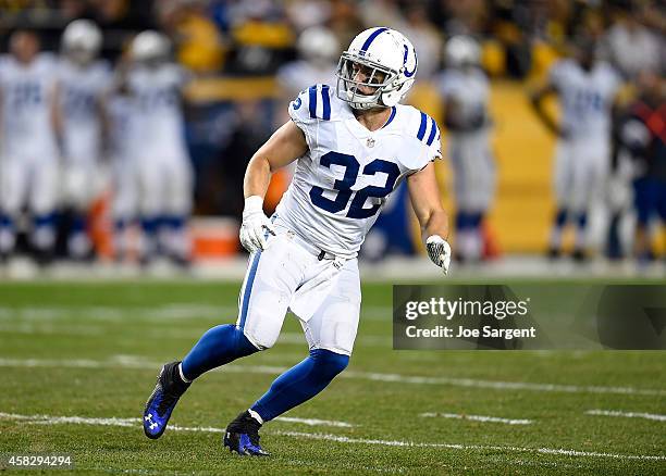 Colt Anderson of the Indianapolis Colts during the game against the Pittsburgh Steelers at Heinz Field on October 26, 2014 in Pittsburgh,...