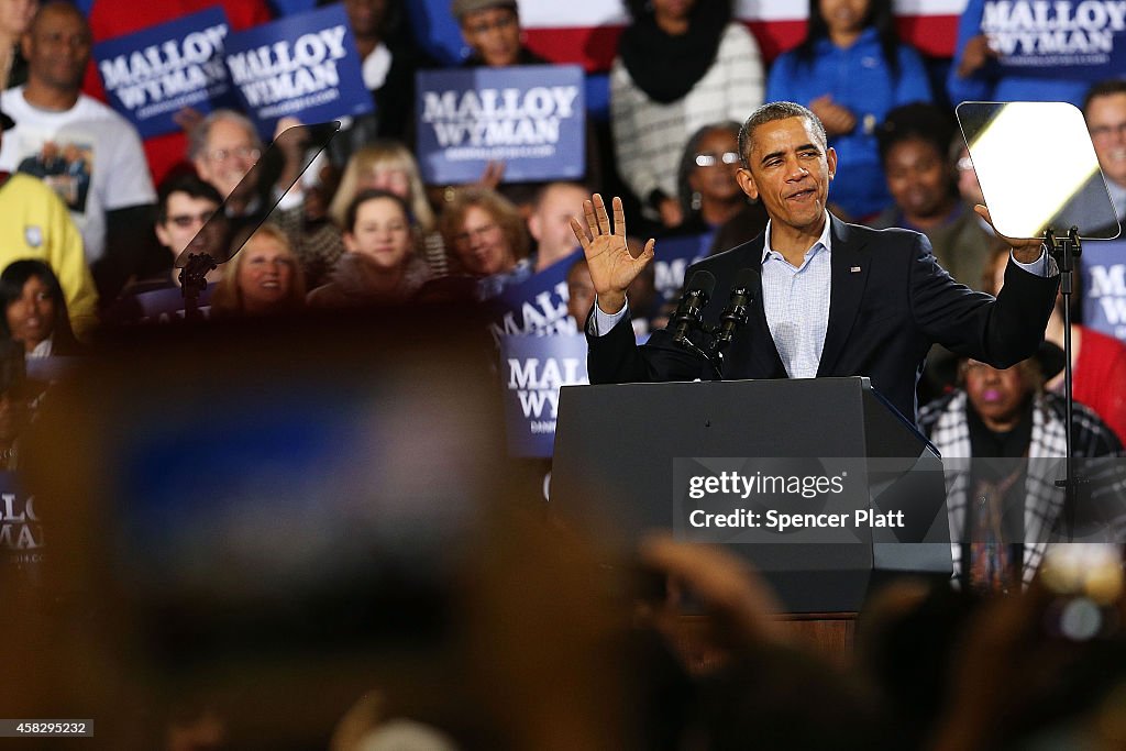 President Obama Attends Rally For The Re-Election Of Connecticut Gov. Malloy