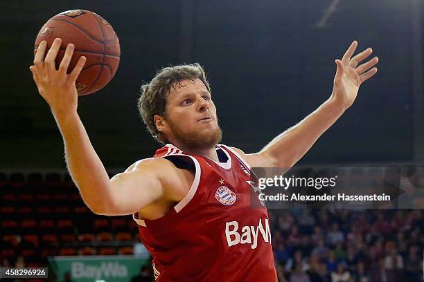 John Bryant of Muenchen during the Beko Basketball Bundesliga match between FC Bayern Muenchen and WALTER Tigers Tuebingen at Audi-Dome on November...