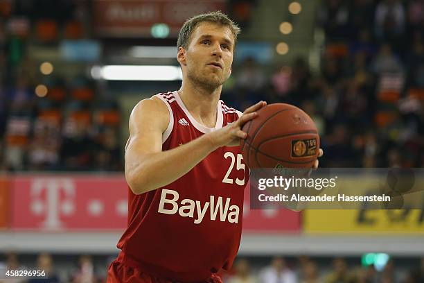 Anton Gavel of Muenchen during the Beko Basketball Bundesliga match between FC Bayern Muenchen and WALTER Tigers Tuebingen at Audi-Dome on November...