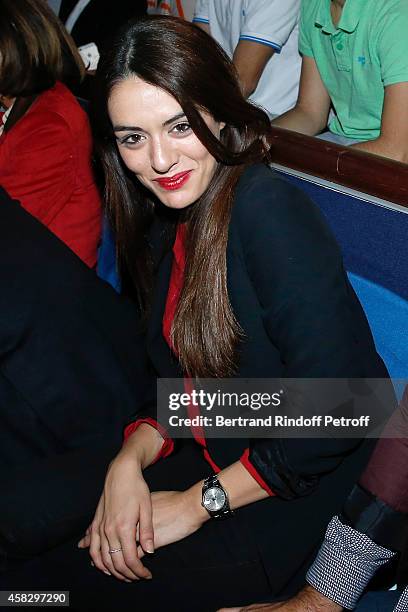 Singer Sofia Essaidi attends the Final match during day 7 of the BNP Paribas Masters. Held at Palais Omnisports de Bercy on November 2, 2014 in...