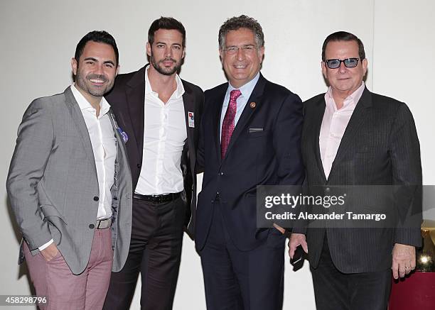 Enrique Santos, William Levy, Joe Garcia and Herman Echevarria are seen at the Latino Victory Project Rally at Florida International University on...