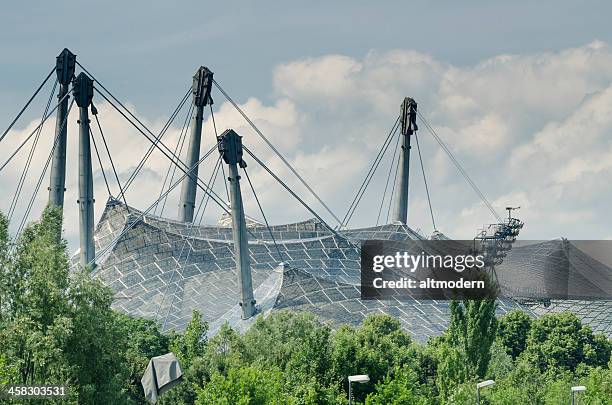 olympia-park - olympiastadion münchen stock-fotos und bilder