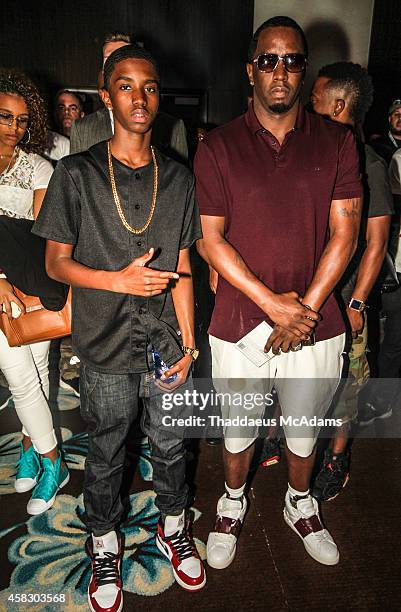 Christian Combs and Sean Combs attends Revolt Music Conference at Fontainebleau Miami Beach on October 17, 2014 in Miami Beach, Florida.