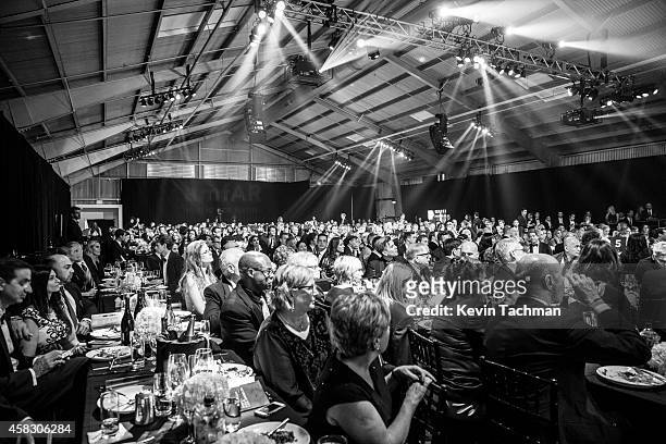 General view of the atmosphere during the amfAR LA Inspiration Gala honoring Tom Ford at Milk Studios on October 29, 2014 in Hollywood, California.