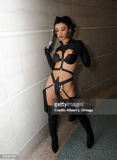 Actress Bai Ling dressed as Aeon Flux attends Day 2 of the Third Annual Stan Lee's Comikaze Expo held at Los Angeles Convention Center on November 1,...