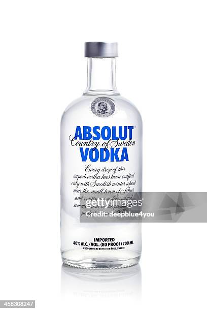 absolut vodka on white background - vodka stock pictures, royalty-free photos & images