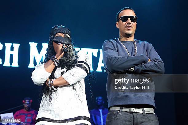 Remy Ma and French Montana perform during Power 105.1's Powerhouse 2014 at Barclays Center on October 30, 2014 in New York City.