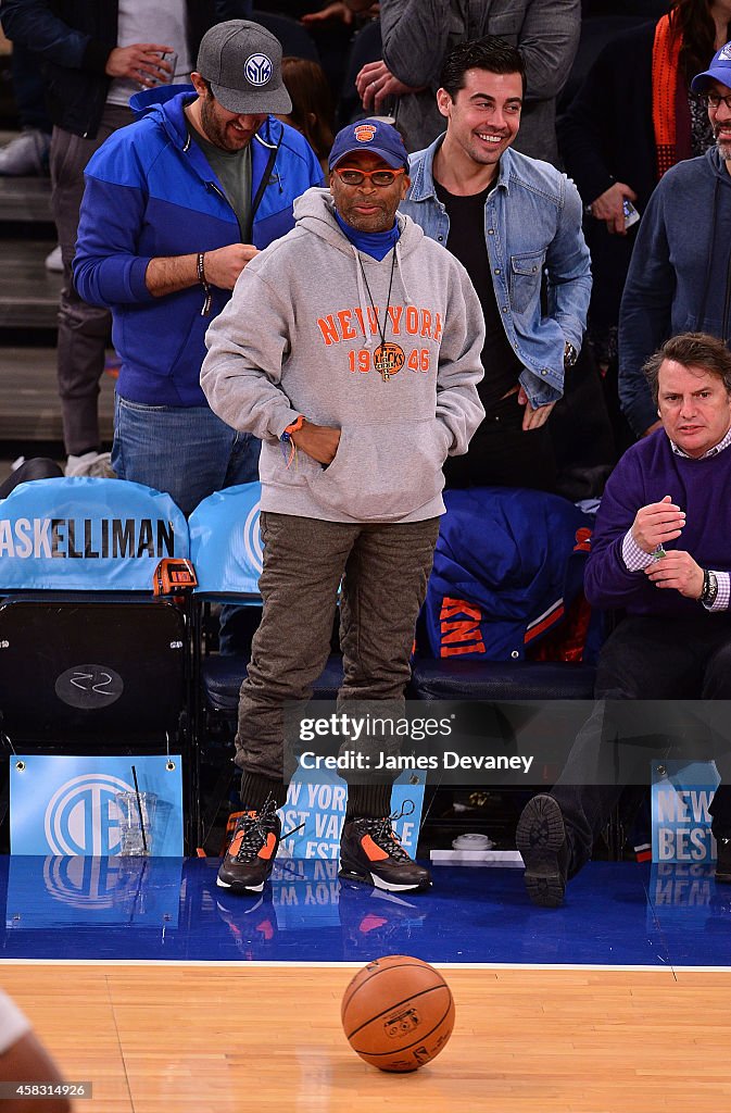 Celebrities Attend New York Knicks vs. Charlotte Hornets