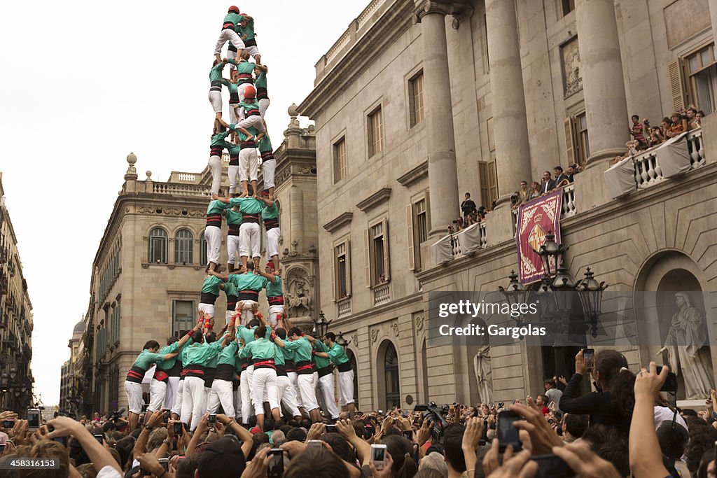 Seres humanos Tower competição em Barcelona Mercè 2012