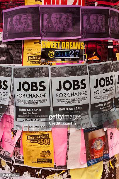 jobs for change - bulletin board flyer stock pictures, royalty-free photos & images