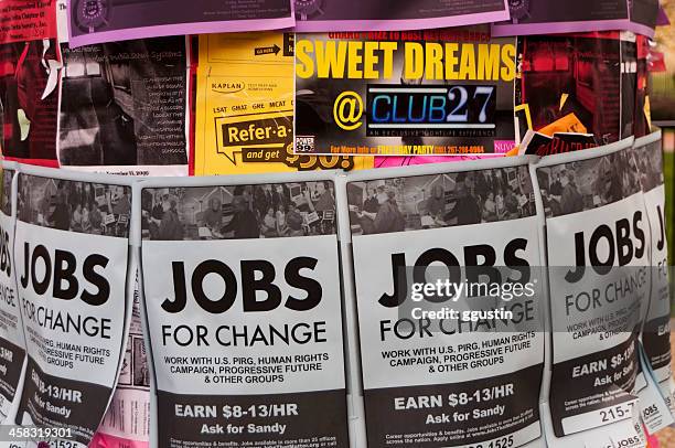 jobs for change - bulletin board flyer stock pictures, royalty-free photos & images