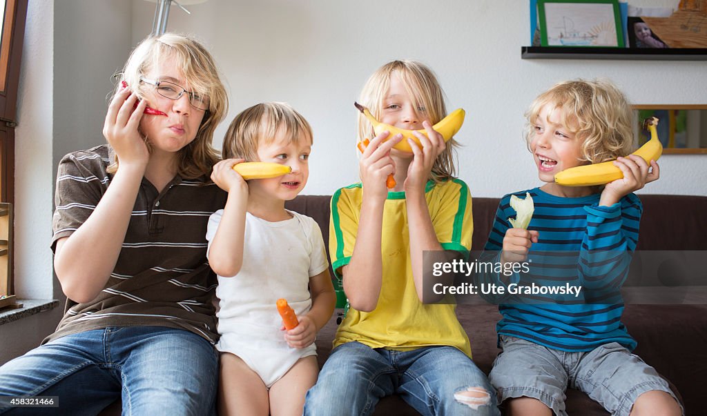 Five Brothers With Bananas