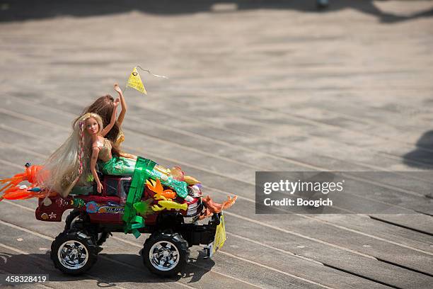 barbie at the coney island mermaid parade - doll island stock pictures, royalty-free photos & images