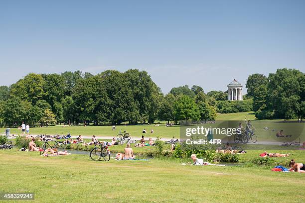 english garden, munich, bavaria, germany - eisbach river stock pictures, royalty-free photos & images