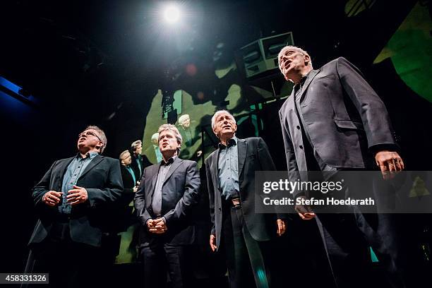 Counter-tenor David James, tenor Steven Harrold, tenor Rogers Covey-Crump and baritone Gordon Jones of British male vocal quartet The Hilliard...