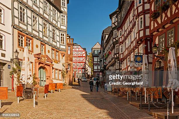 marketplace of marburg, germany - marburg germany stock pictures, royalty-free photos & images
