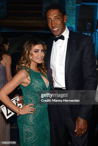 Larsa Pippen and Scottie Pippen attends 20th Annual Intercontinental Miami Make-A-Wish Ball at Hotel intercontinental on November 1, 2014 in Miami,...
