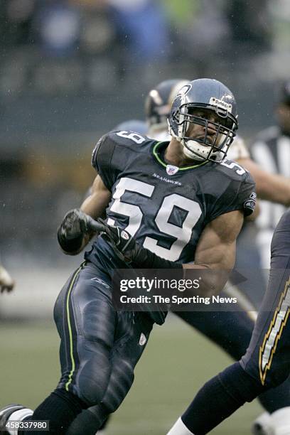 Julian Peterson of the Seattle Seahawks in action during a game against the San Diego Chargers on December 24, 2006 at Qwest Field in Seattle,...