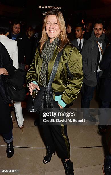 Jane Bruton attends the launch of the Burberry festive campaign at 121 Regent Street on November 3, 2014 in London, England.