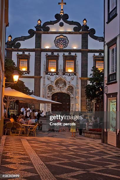 san sebastian church, ponta delgada, azores - ponta delgada stock pictures, royalty-free photos & images