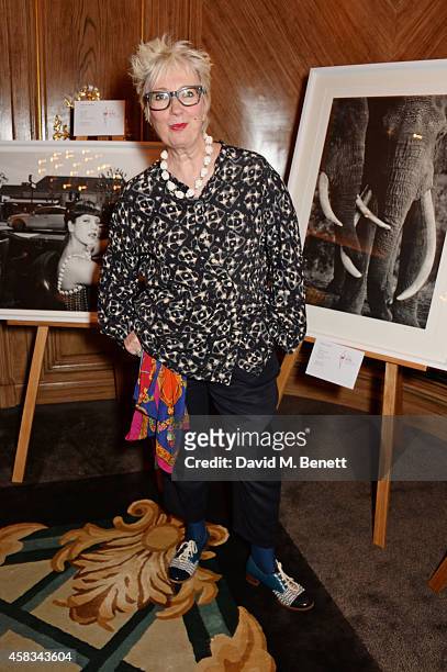 Jenny Eclair attends a fundraising event for The Eve Appeal at Claridge's Hotel on November 3, 2014 in London, England.