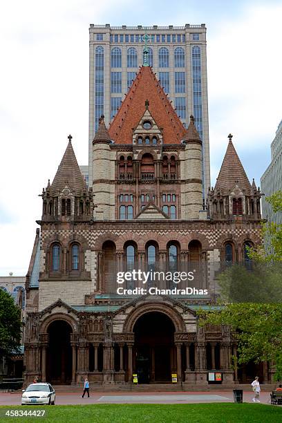 boston ma, usa - trinity church - trinity church boston stock pictures, royalty-free photos & images