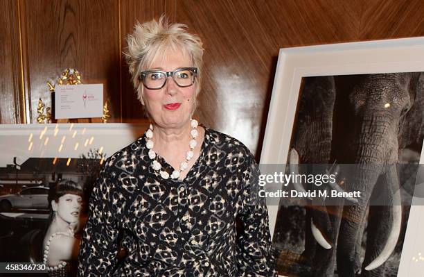 Jenny Eclair attends a fundraising event for The Eve Appeal at Claridge's Hotel on November 3, 2014 in London, England.