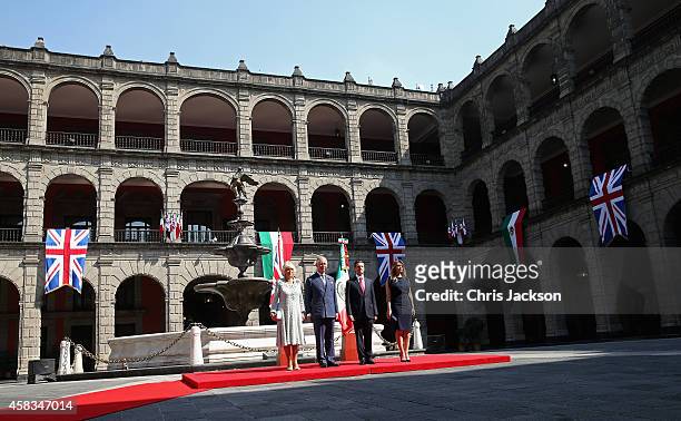 President of Mexico Enrique Pena Nieto and Prince Charles, Prince of Wales, Camilla, Duchess of Cornwall and First Lady of Mexico Anjelica Rivera...