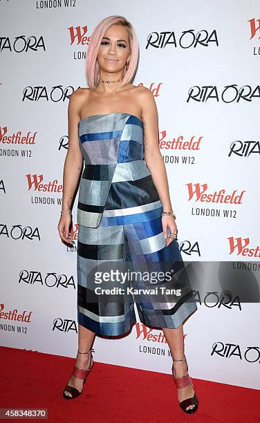 Rita Ora attends a photocall prior to switching on the Westfield London Christmas Lights at Westfield London on November 3, 2014 in London, England.