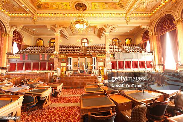 senate chamber in sate capitol of iowa - iowa capitol stock pictures, royalty-free photos & images
