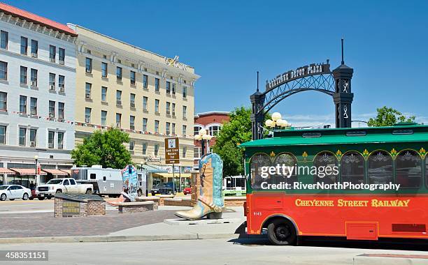 cheyenne, wyoming, street scene - cheyenne wyoming stock pictures, royalty-free photos & images